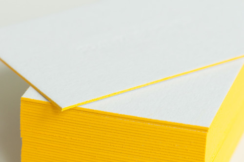 Paul Dieter Letterpress - Visitenkarten - Farbschnitt - Gelb