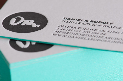 Paul Dieter Letterpress - Visitenkarten - Farbschnitt Mint / Papier Colorplan