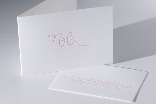 Letterpress Einladung / Geburtskarte