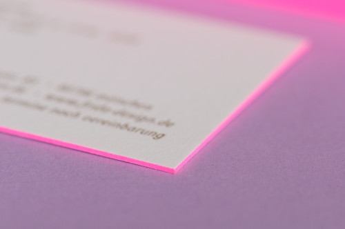 Paul Dieter Letterpress - Visitenkarten - Farbschnitt - Neon Pink