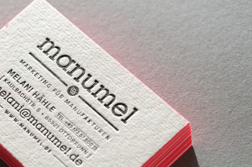 Paul Dieter Letterpress - Visitenkarten - Farbschnitt - Rot / Weiss
