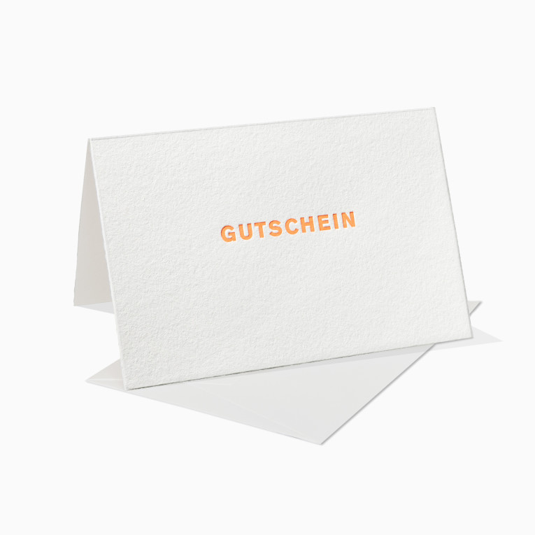 Letterpress Grußkarten / Klappkarte / Gutschein / Neon