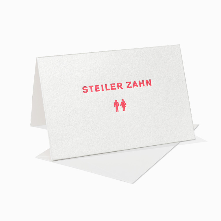 Letterpress Grußkarten / Klappkarte / Steiler Zahn / Frau / Mann / Liebe