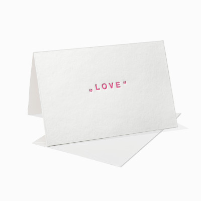 Letterpress Klappkarte / Grußkarte / Karte - Love