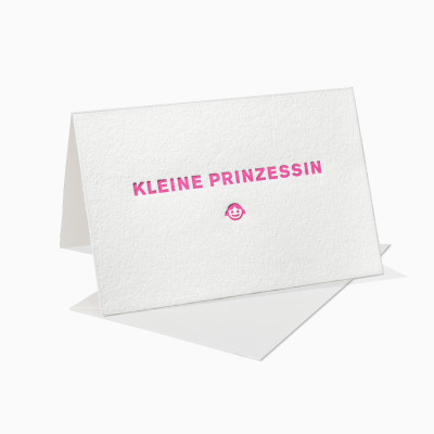 Letterpress Klappkarte / Grußkarte / Karte - Kleine Prinzessin