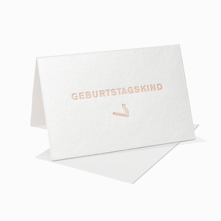 Letterpress Grußkarten / Klappkarte / Geburtstagskind / Geburtstag / Zigarre