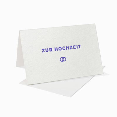 Letterpress Klappkarte / Grußkarte / Karte - Zur Hochzeit - Eheringe