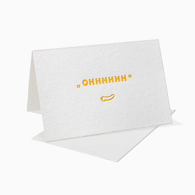 Letterpress Grußkarten / Klappkarte / Ohhhhhh, Dildo , Lustig , Fun
