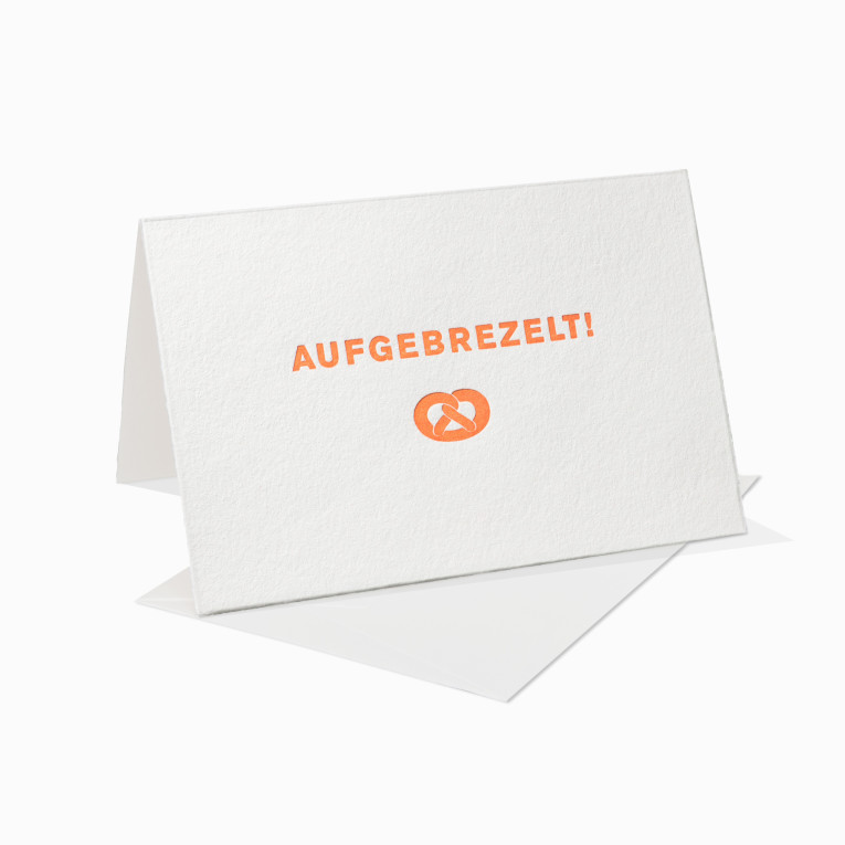 Letterpress Grußkarte / Klappkarte / Aufgebrezelt / Bayrisch / Bayern