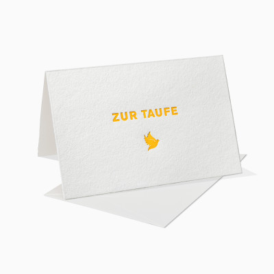 Letterpress Klappkarte / Grußkarte / Karte - Zur Taufe