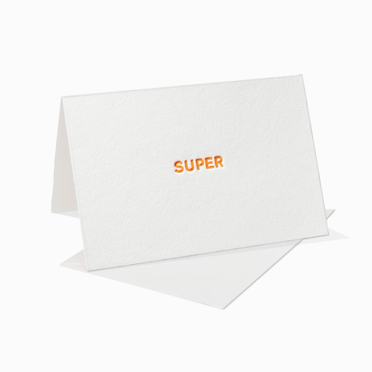 Letterpress Grußkarte / Klappkarte / Super