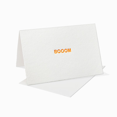 Letterpress Klappkarte / Grußkarte / Karte - Boom - Neon