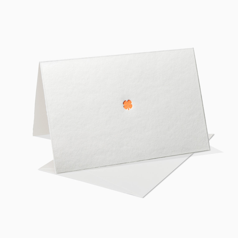 Letterpress Grußkarte / Klappkarte / Glücksklee / Klee