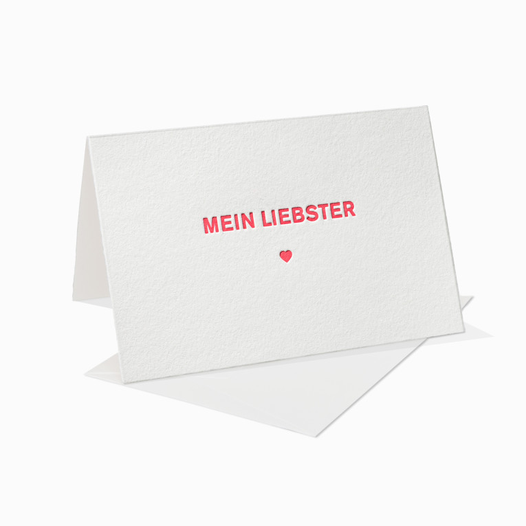Letterpress Grußkarte / Klappkarte / Mein Liebster / Herz / Liebe