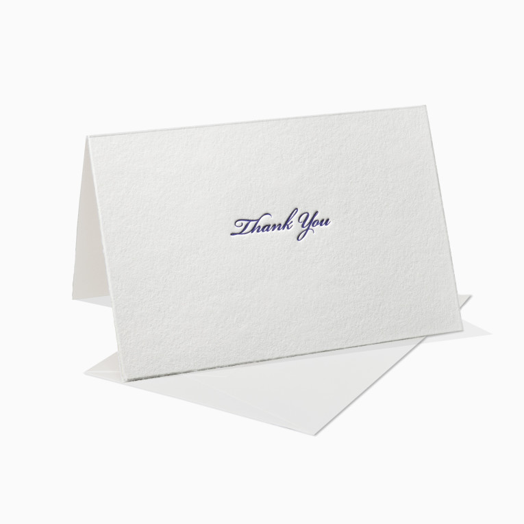 Letterpress Grußkarte / Klappkarte / Thank You Schreibschrift