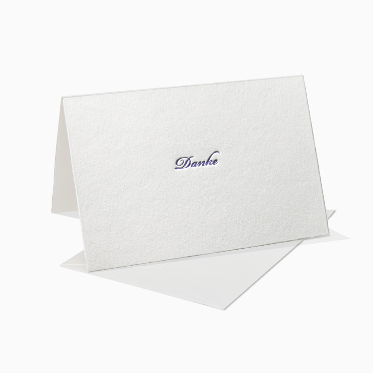Letterpress Grußkarte / Klappkarte / Danke Schreibschrift
