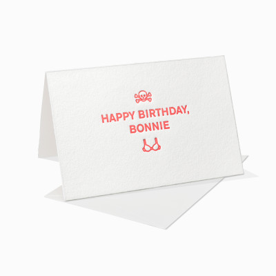 Letterpress Klappkarte / Grußkarte / Karte - Happy Birthday Bonnie - BH