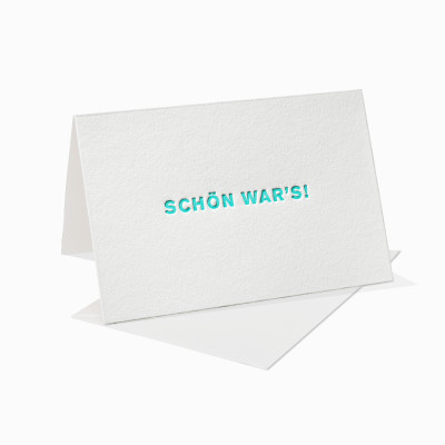 Letterpress Klappkarte / Grußkarte / Karte - Schön war's