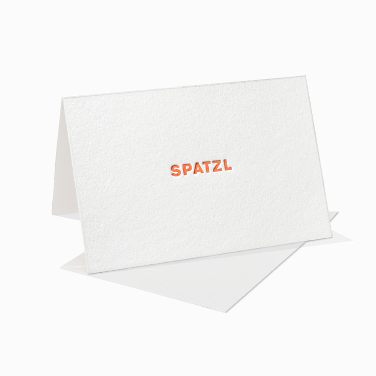 Letterpress Grußkarte / Klappkarte / Spatzl / Bayrisch / Monaco Franze