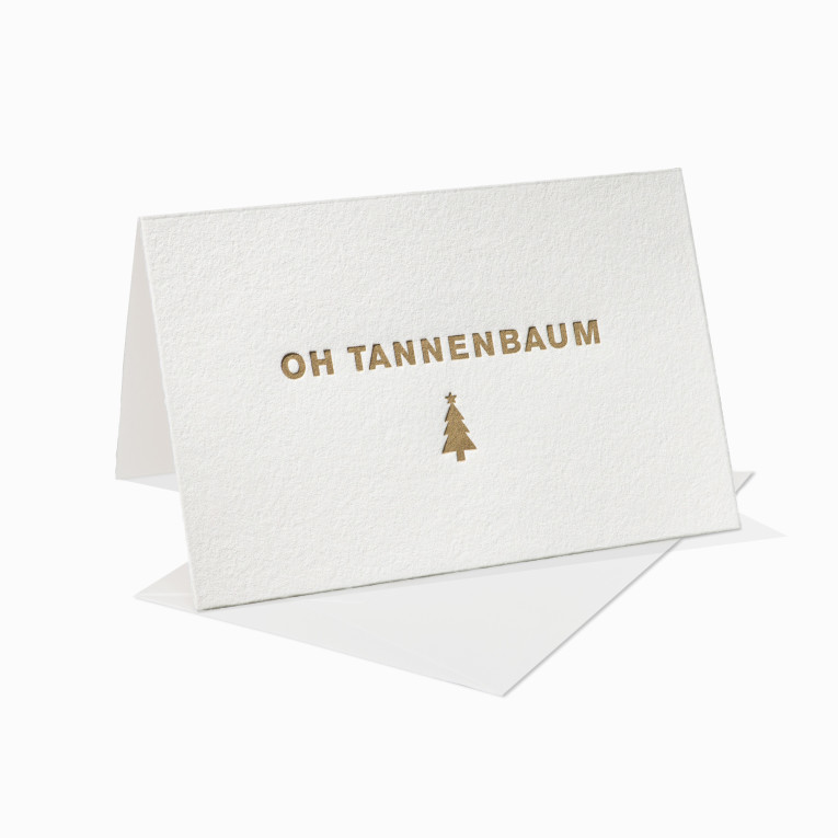 Letterpress Grußkarte / Klappkarte / Oh Tannenbaum