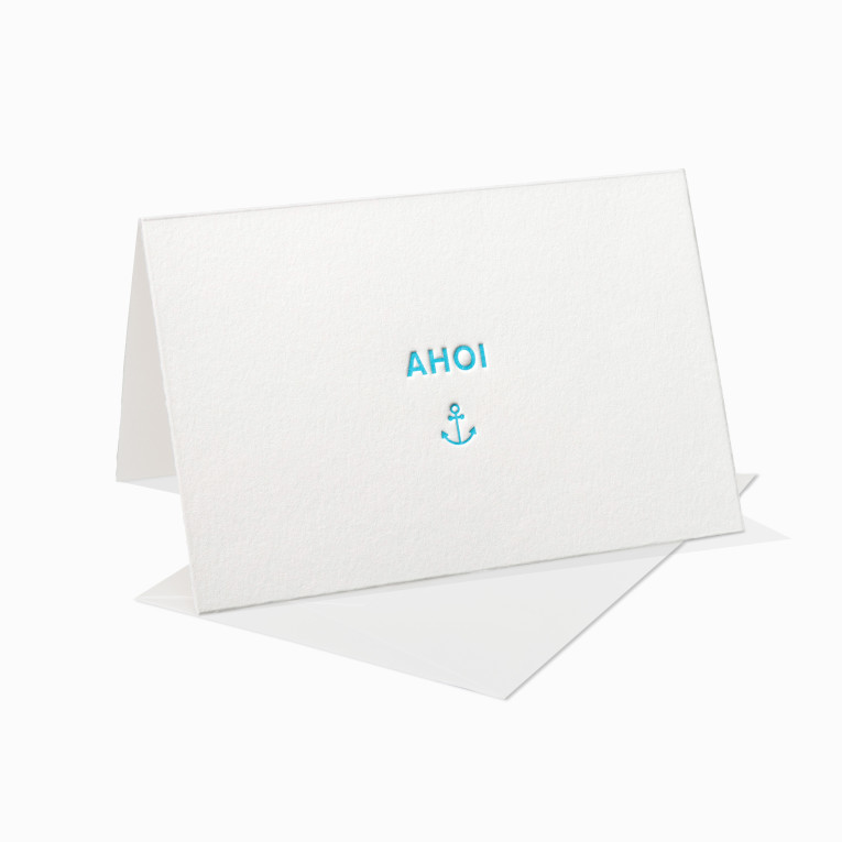 Letterpress Karte / Ahoi – Anker – Treue – Hoffnung – Liebe