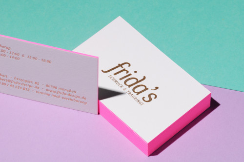 Paul Dieter Letterpress - Visitenkarten - Farbschnitt - Neon Pink