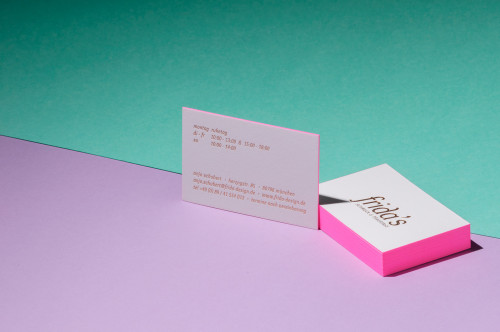 Paul Dieter Letterpress - Visitenkarten - Farbschnitt - Neon Pink